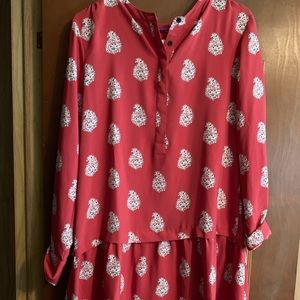 Loft shift dress, pink with design